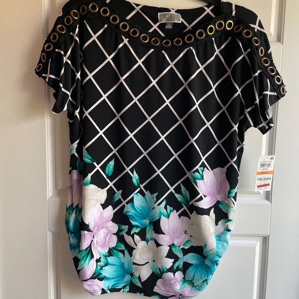 JM Collection Women's Short Sleeves Blouse
